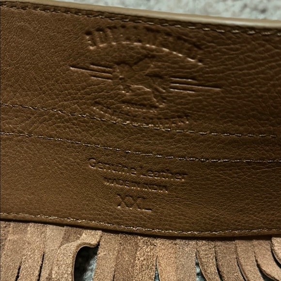 Brown Leather Fringe Belt - Picture 4 of 9